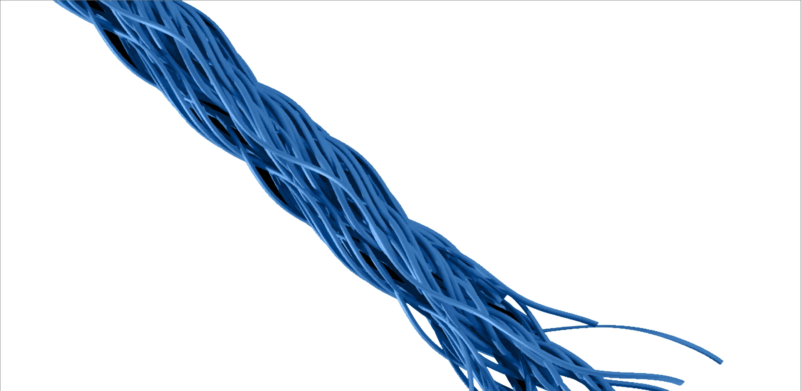 Recovered yarn, spun from RPET